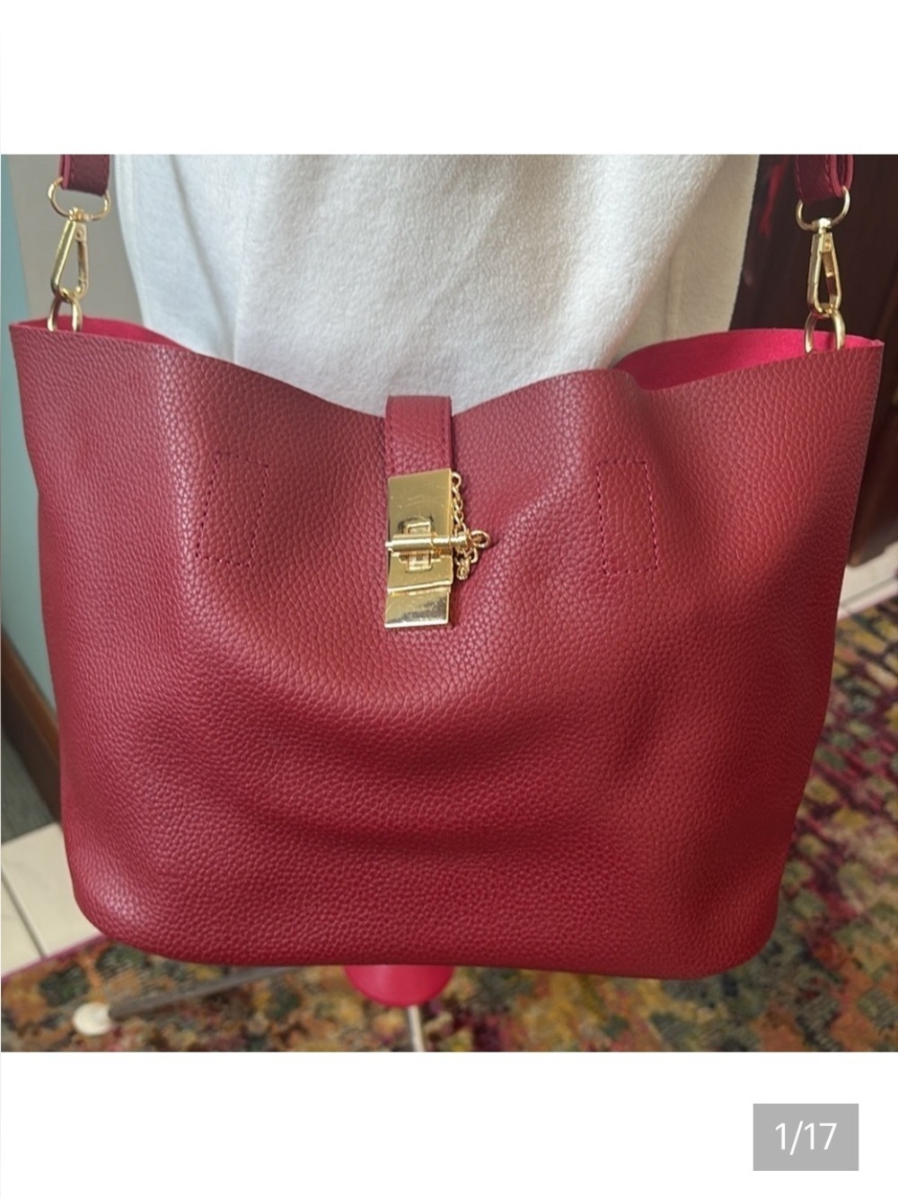 Tony Rivera   Small tote. large purse
Pebbled leather outer  suede interior NWOT